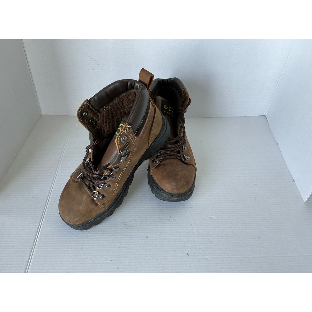 Ad-Tec Steel Toe Womens Leather Work Boots Size 7 Brown Safety Industrial Hiking